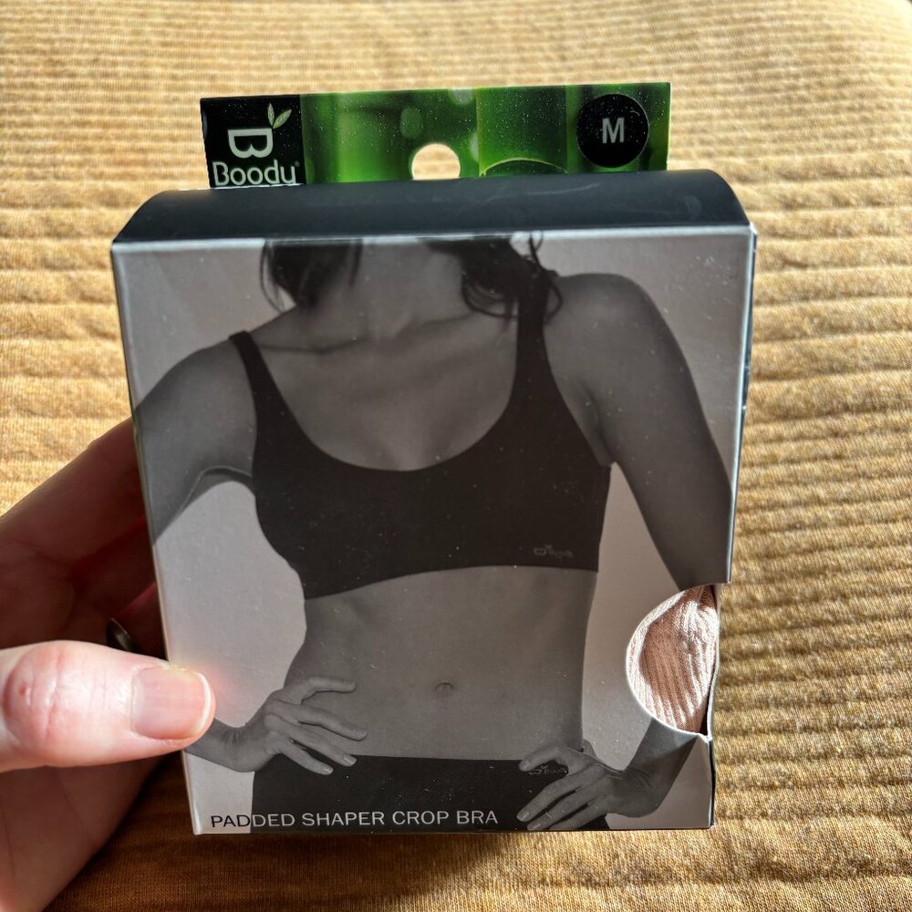 Boody Padded Shaper Crop Bra Bamboo Eco-Friendly Pink Nude Size M